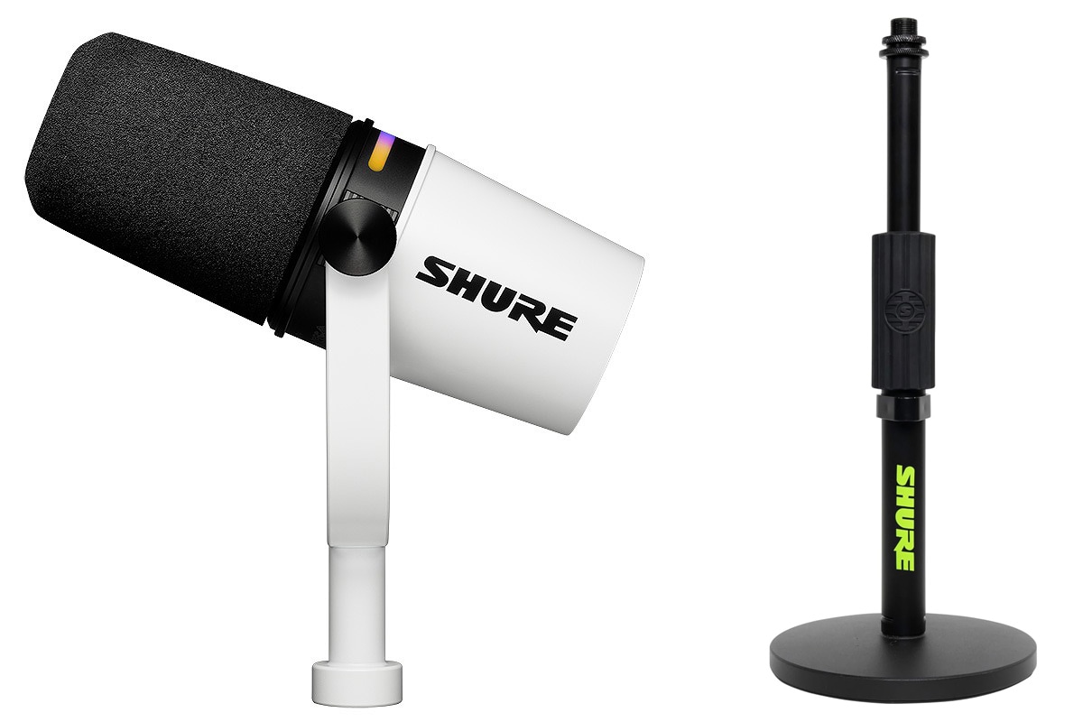 SHURE シュア / MV7+W-J + デスクトップスタンド[SH-DESKTOP1] セット 