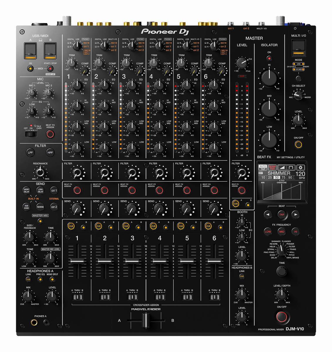 Pioneer DJ / DJM-V10 6chプロフェッショナルDJミキサー【SCRATCH音ネタ入りUSBメモリーサービス！】【渋谷店】