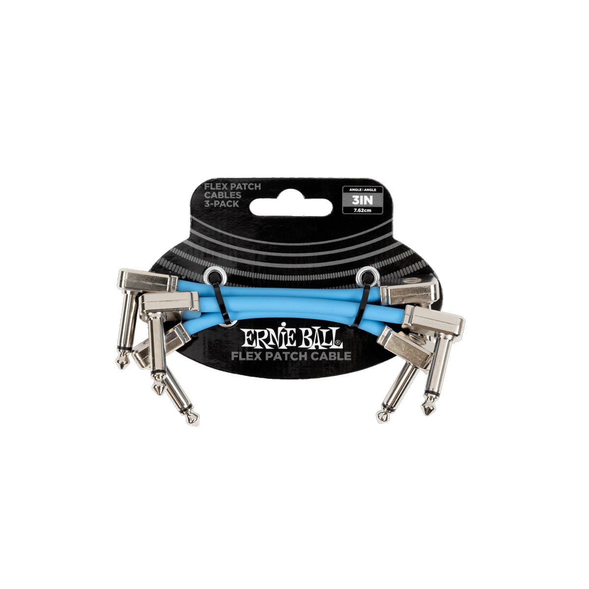 ERNIE BALL / 6443 FLEX Patch Cable 3inch Blue 3-PACK L/L パッチ