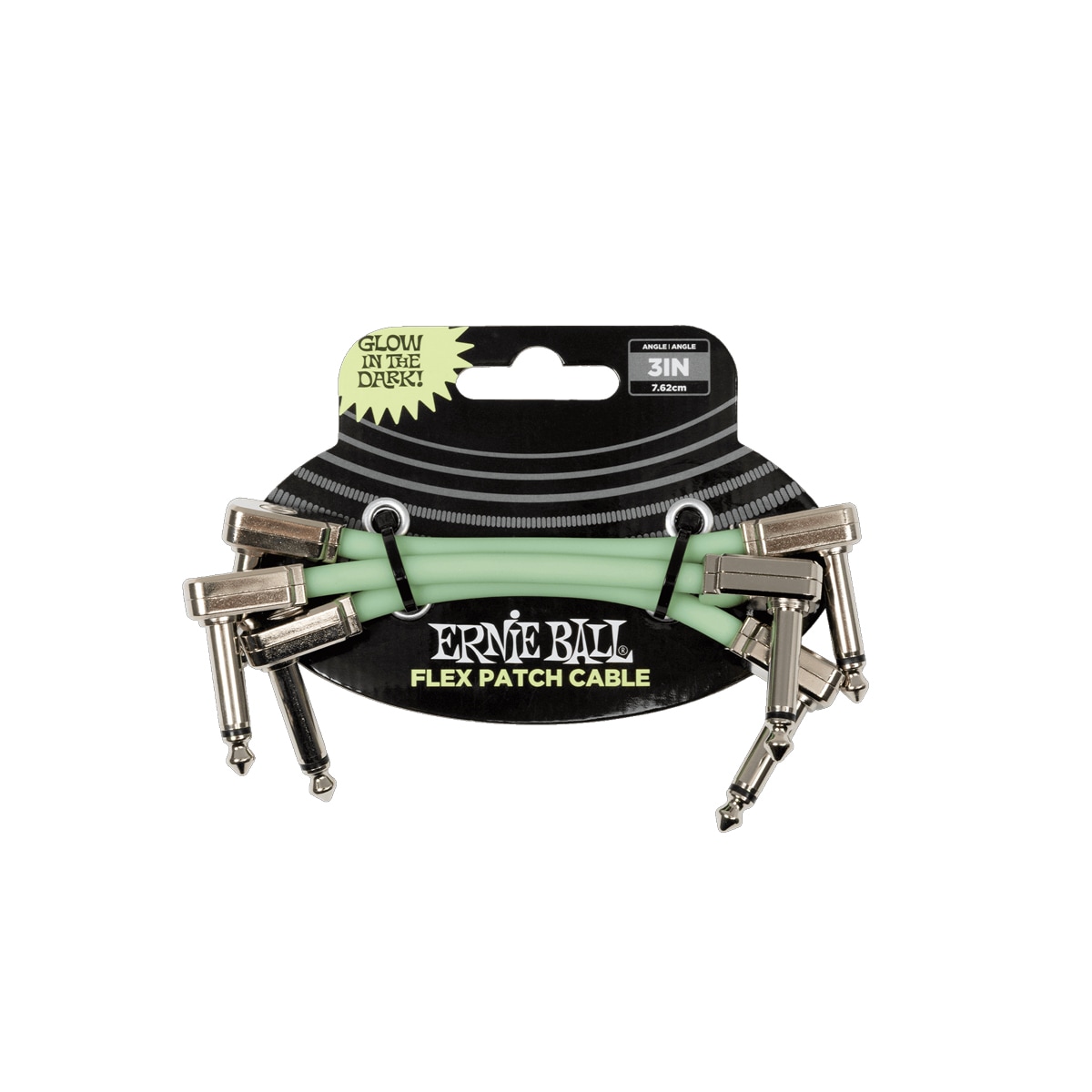 ERNIE BALL / 6451 FLEX Patch Cable 3inch Glow in Dark(蓄光) 3-PACK L/L パッチケーブル 【福岡店】