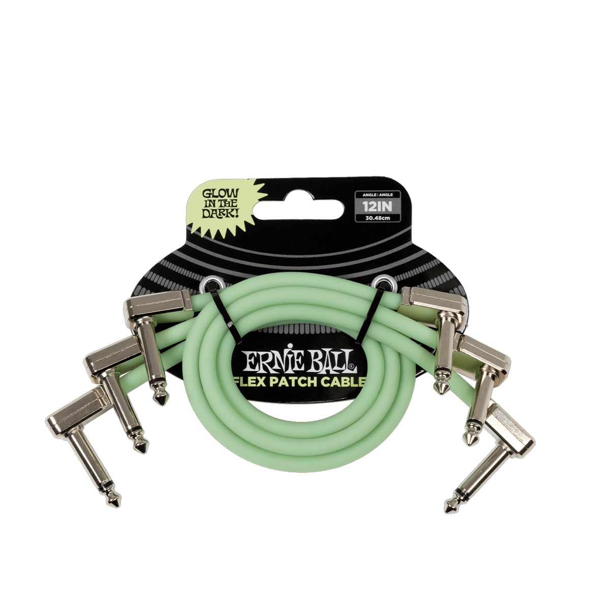 ERNIE BALL / 6476 FLEX Patch Cable 12inch Glow in Dark(蓄光) 3-PACK L/L パッチケーブル 【福岡店】