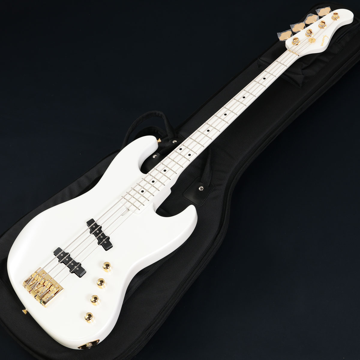 Moon JJ-4 ジャズベース BASS Moon / JJ-4 All Pearl White Finish Gold Hardware 【カスタム
