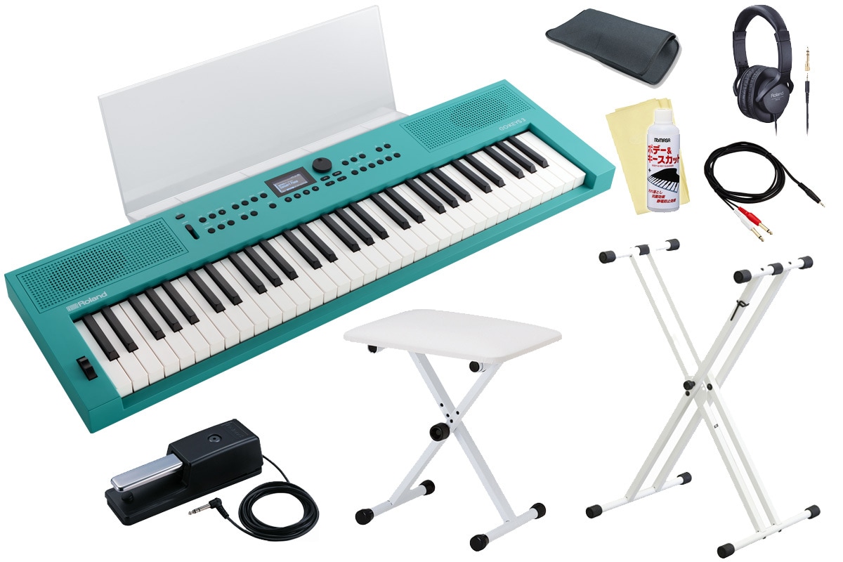 【美品】Roland Go keys / 台付き Roland / GOKEYS3-TQ (GO:KEYS 3) キーボードスタンド＆椅子＆ケーブル