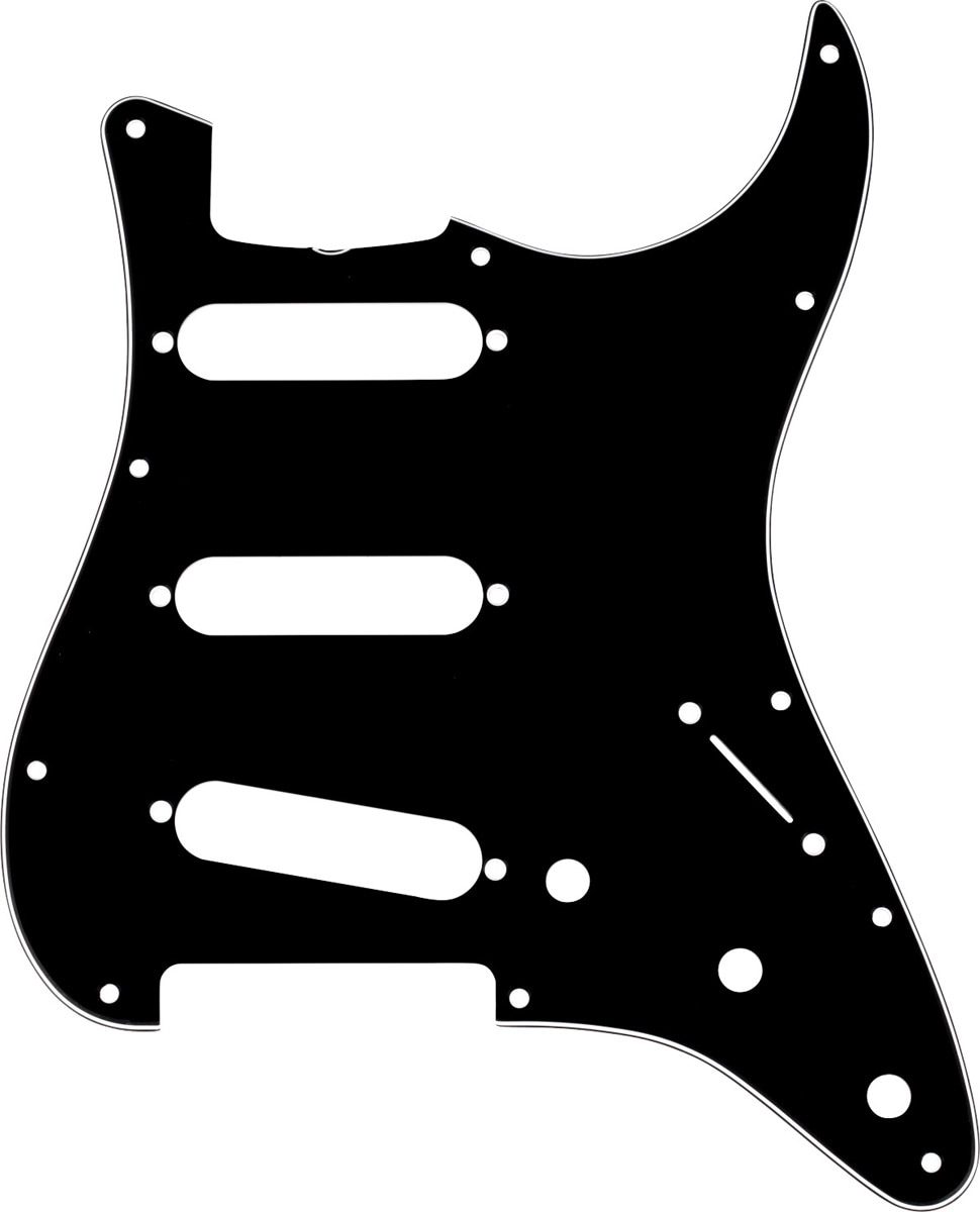 Fender / 1-Hole '60s Vintage-Style Stratocaster S/S/S Pickguards Vintage Mount, Black, 3-Ply