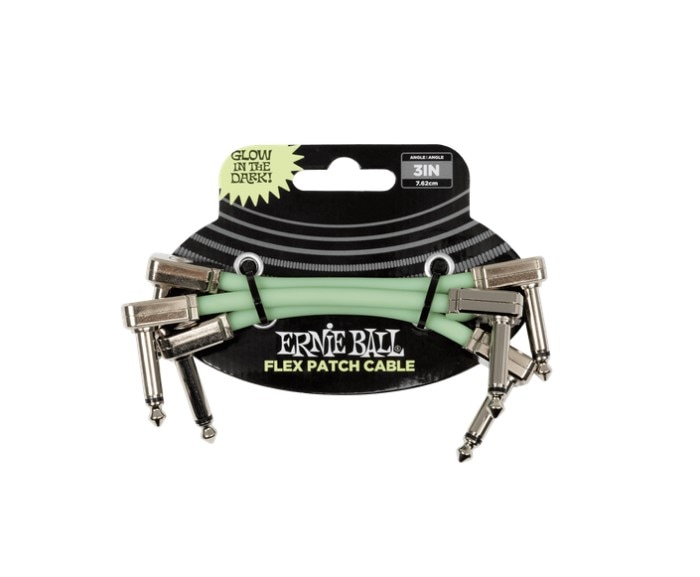 ERNiE BALL / 6474 Flex Patch Cable 3inch Glow in Dark 3-PACK 蓄光タイプ【渋谷店】