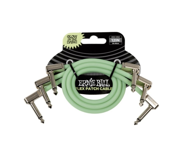 ERNiE BALL / 6476 Flex Patch Cable 12inch Glow in Dark 3-PACK 蓄光
