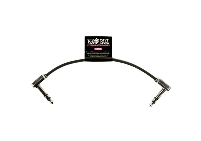 ERNiE BALL / 6408 Flat Ribbon Stereo Patch Cable 6inch Black