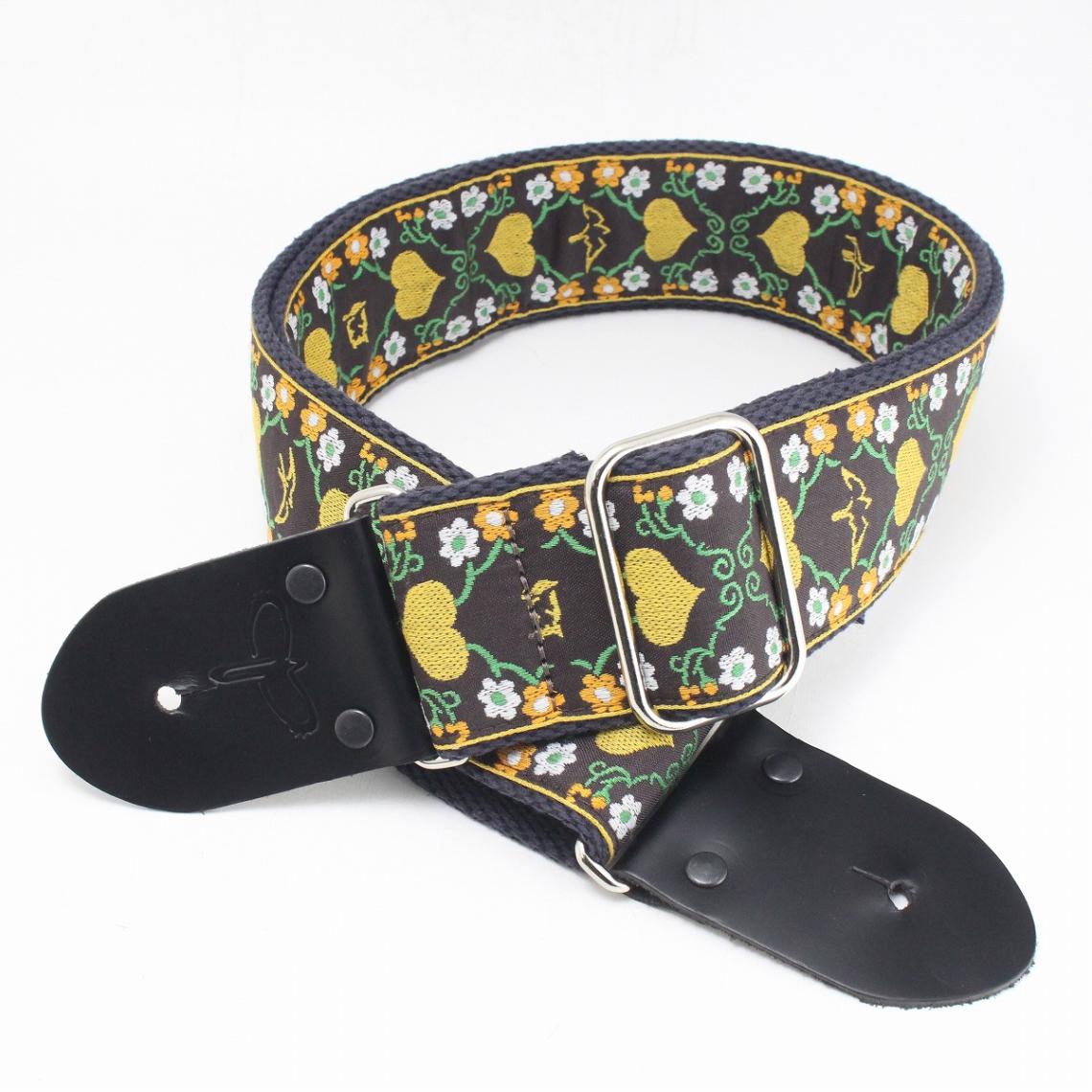 Paul Reed Smith (PRS) / 2.5” Retro Guitar Strap, Floral, Yellow