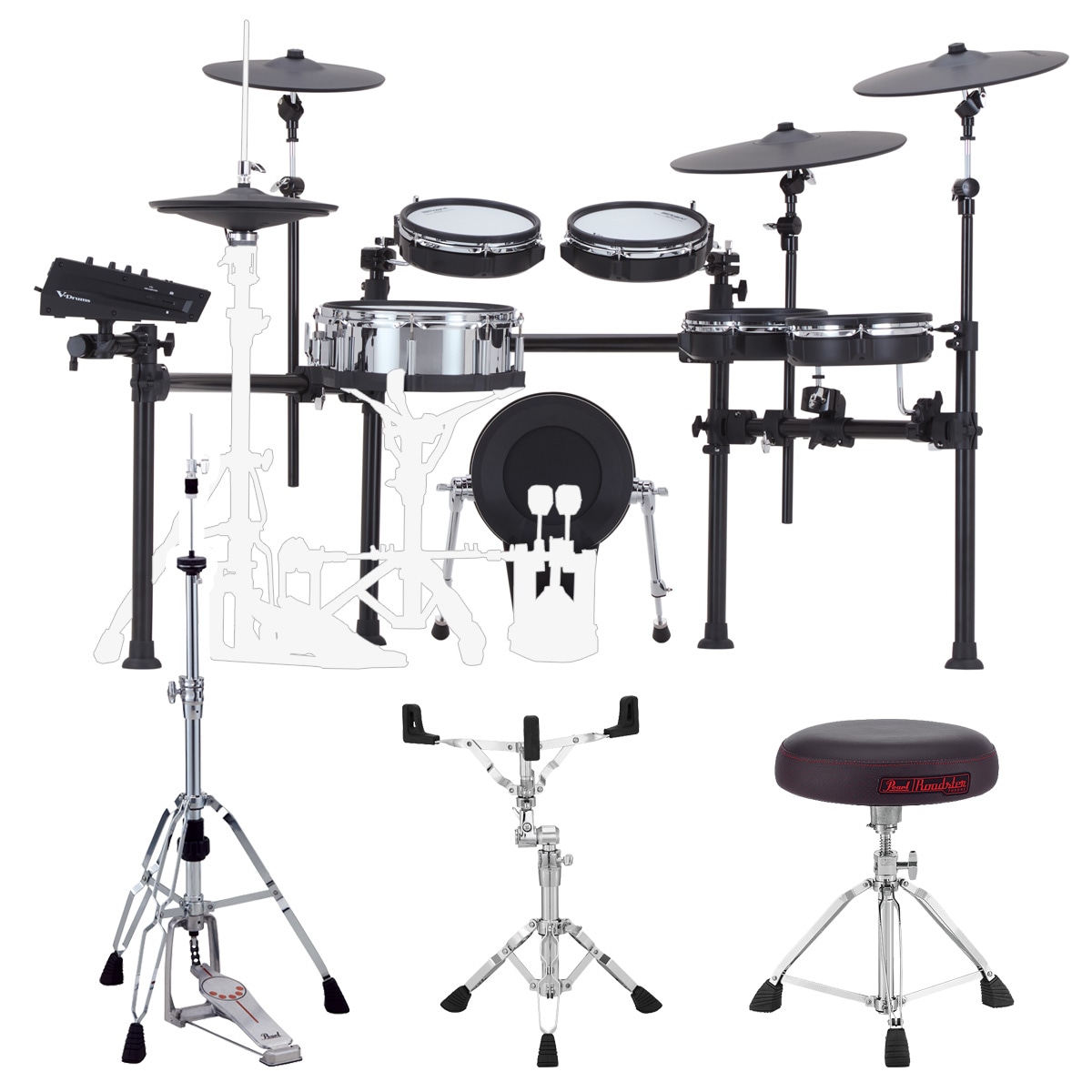 Roland / TD713 パール930番シリーズ・スタンドとD-1500スローンセット