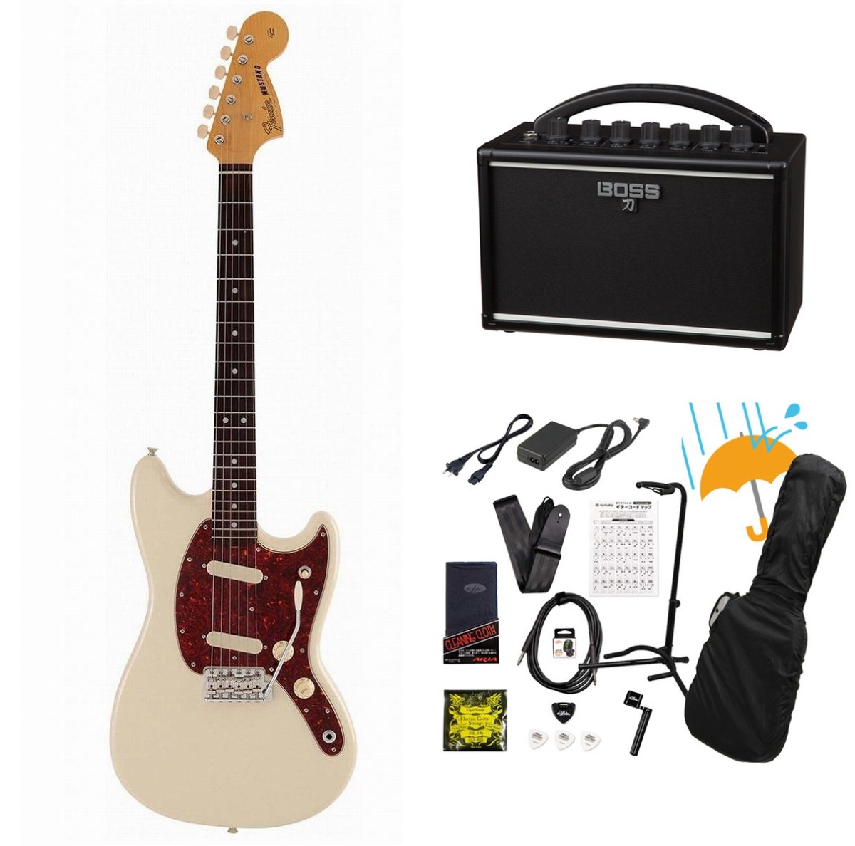 Fender / Made in Japan CHAR MUSTANG Rosewood FB Olympic White BOSS 