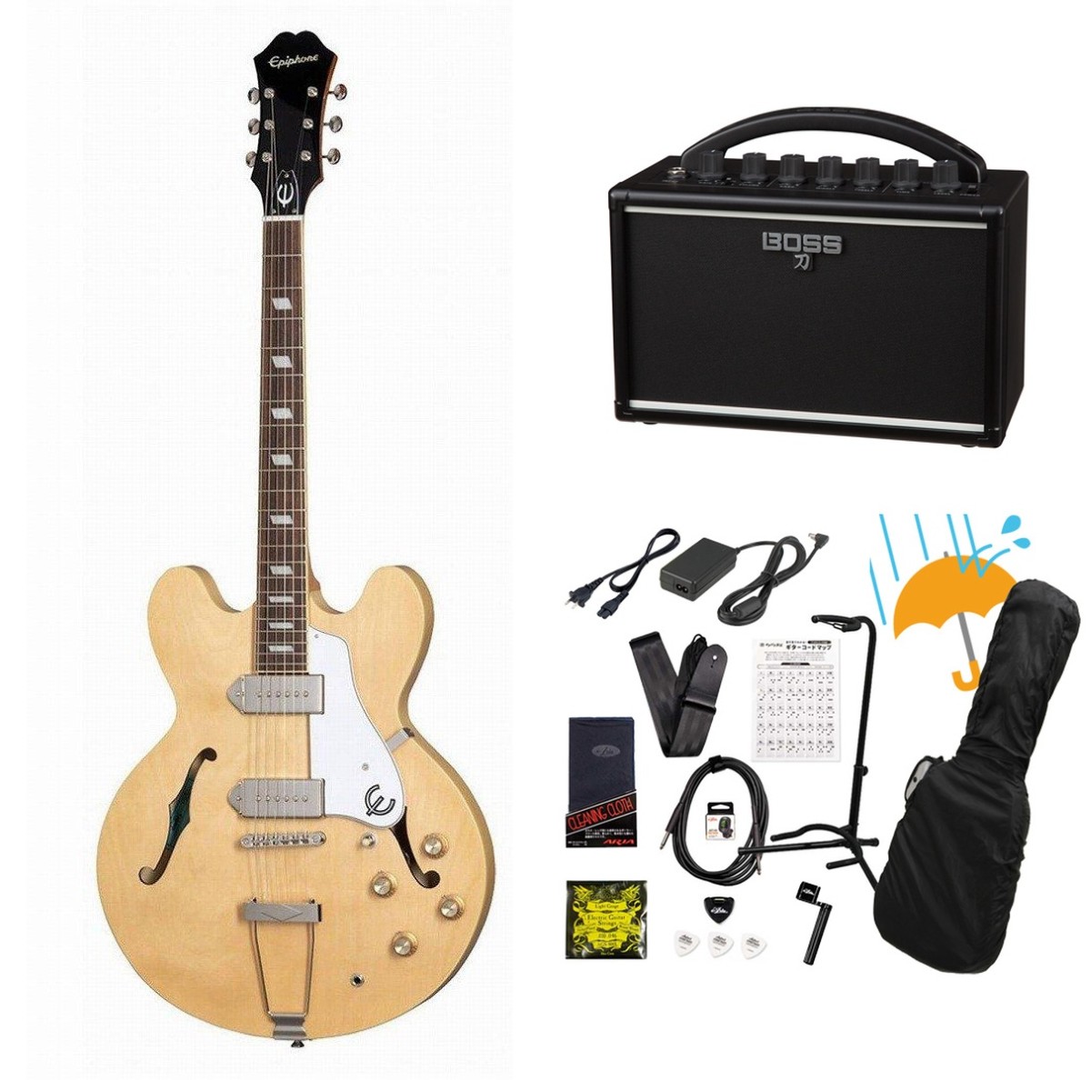 Epiphone / Casino Natural カジノ BOSS KATANA MINI アンプ付き13点