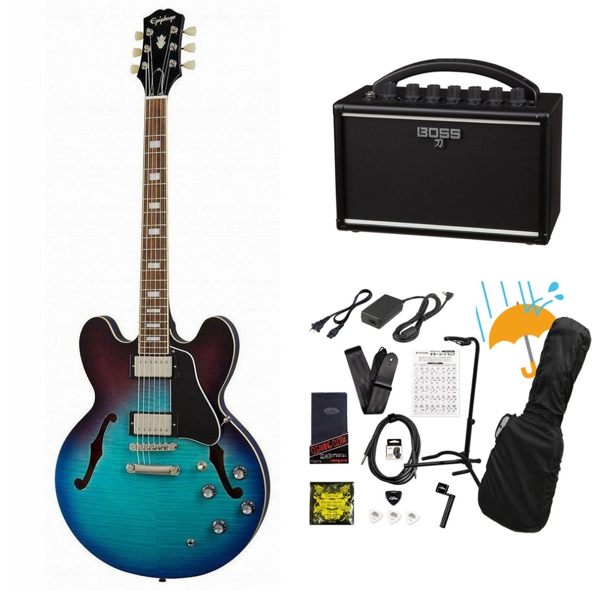 Epiphone / Inspired by Gibson ES-335 Figured Blueberry Burst (BBB