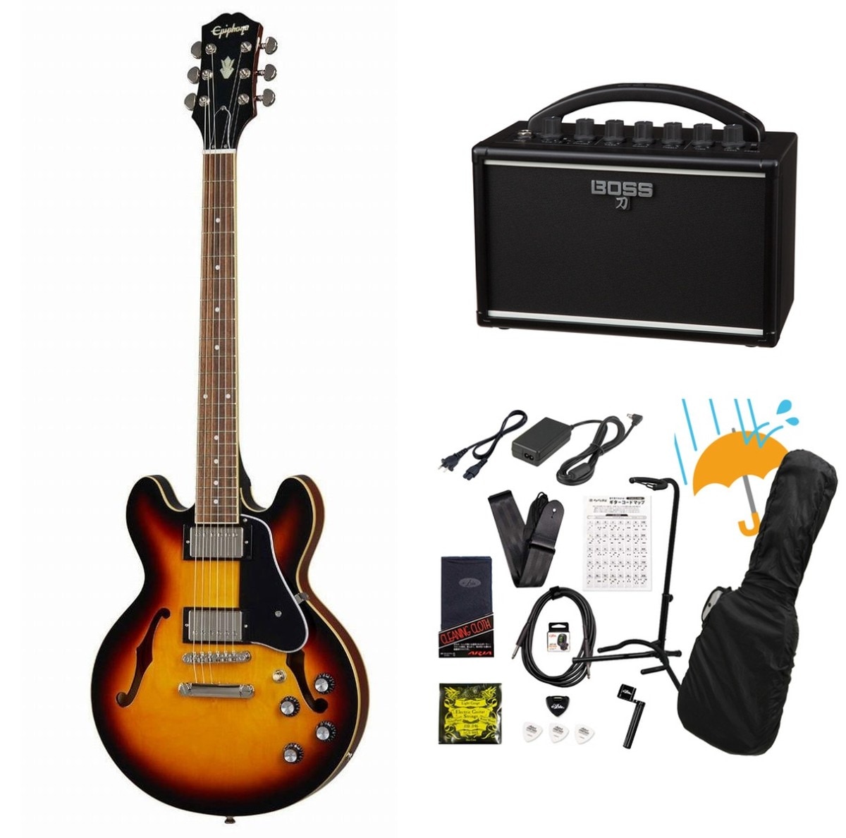 Epiphone / Inspired by Gibson ES-339 Vintage Sunburst BOSS KATANA