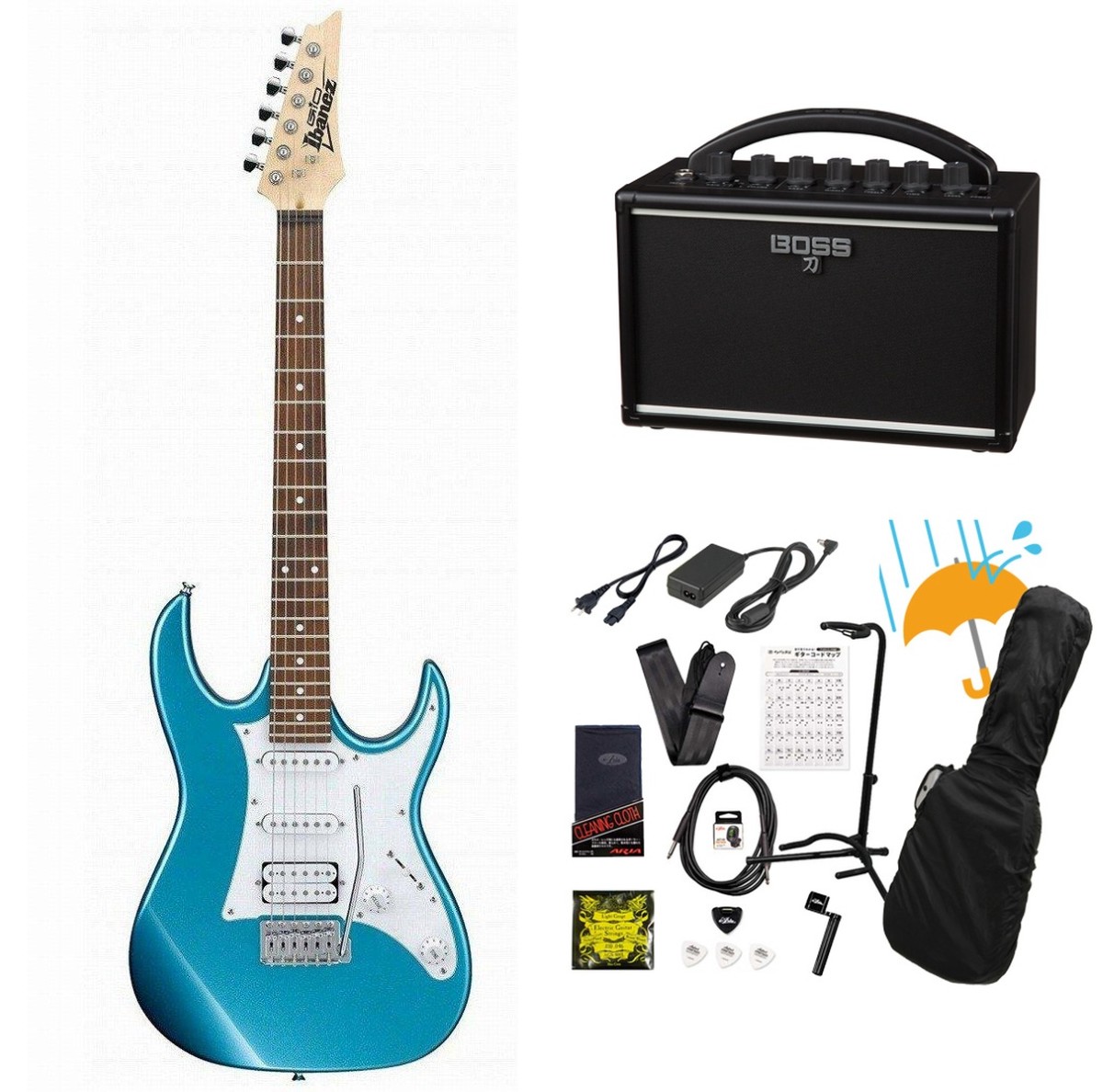 Ibanez / Gio GRX40-MLB (Metallic Light Blue) 入門用 BOSS KATANA