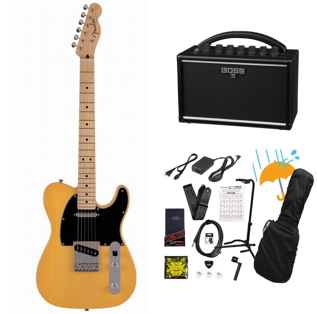 手渡し可能 Samike Telecaster ミニ エレキギター ナチュラル Fender / Made in Japan Junior Collection Telecaster Maple FB