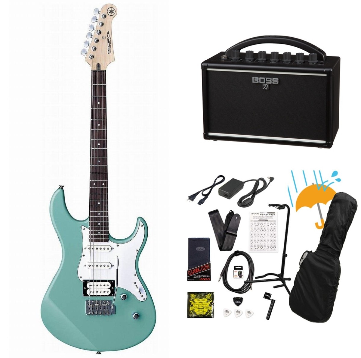 YAMAHA / PACIFICA112V SOB (ソニックブルー)  PAC112V PAC-112V パシフィカ 入門 初心者  BOSS KATANA MINI アンプ付き13点セット！