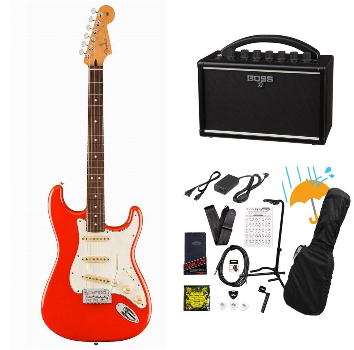 Fender / Player II Stratocaster Rosewood FB Coral Red BOSS KATANA 