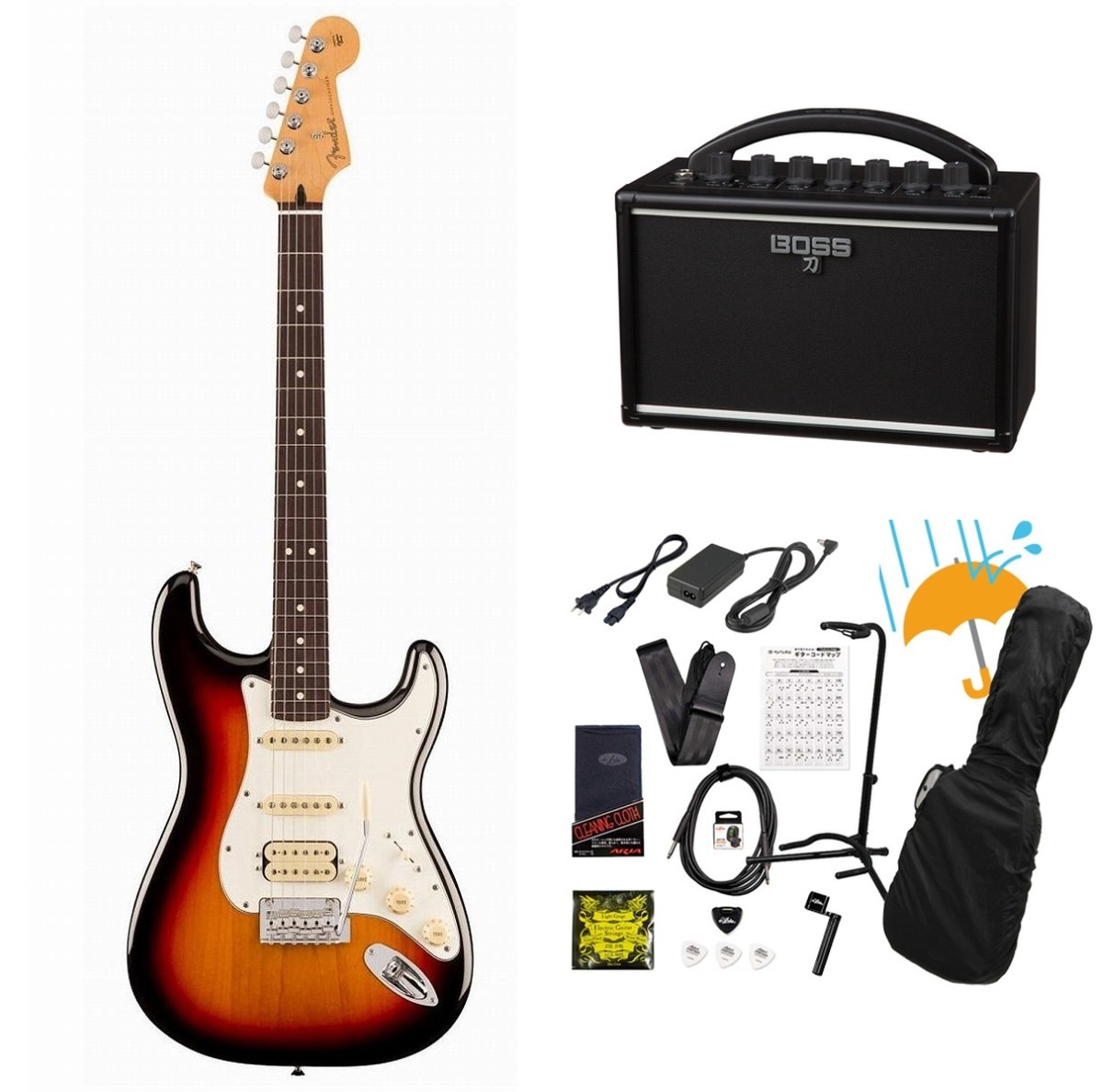Fender ストラトキャスター サンバースト　ミニギターアンプ内蔵 Fender / Player II Stratocaster HSS Rosewood FB 3-Color Sunburst
