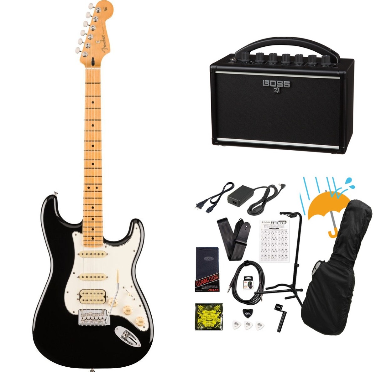 Fender / Player II Stratocaster HSS Maple FB Black BOSS KATANA