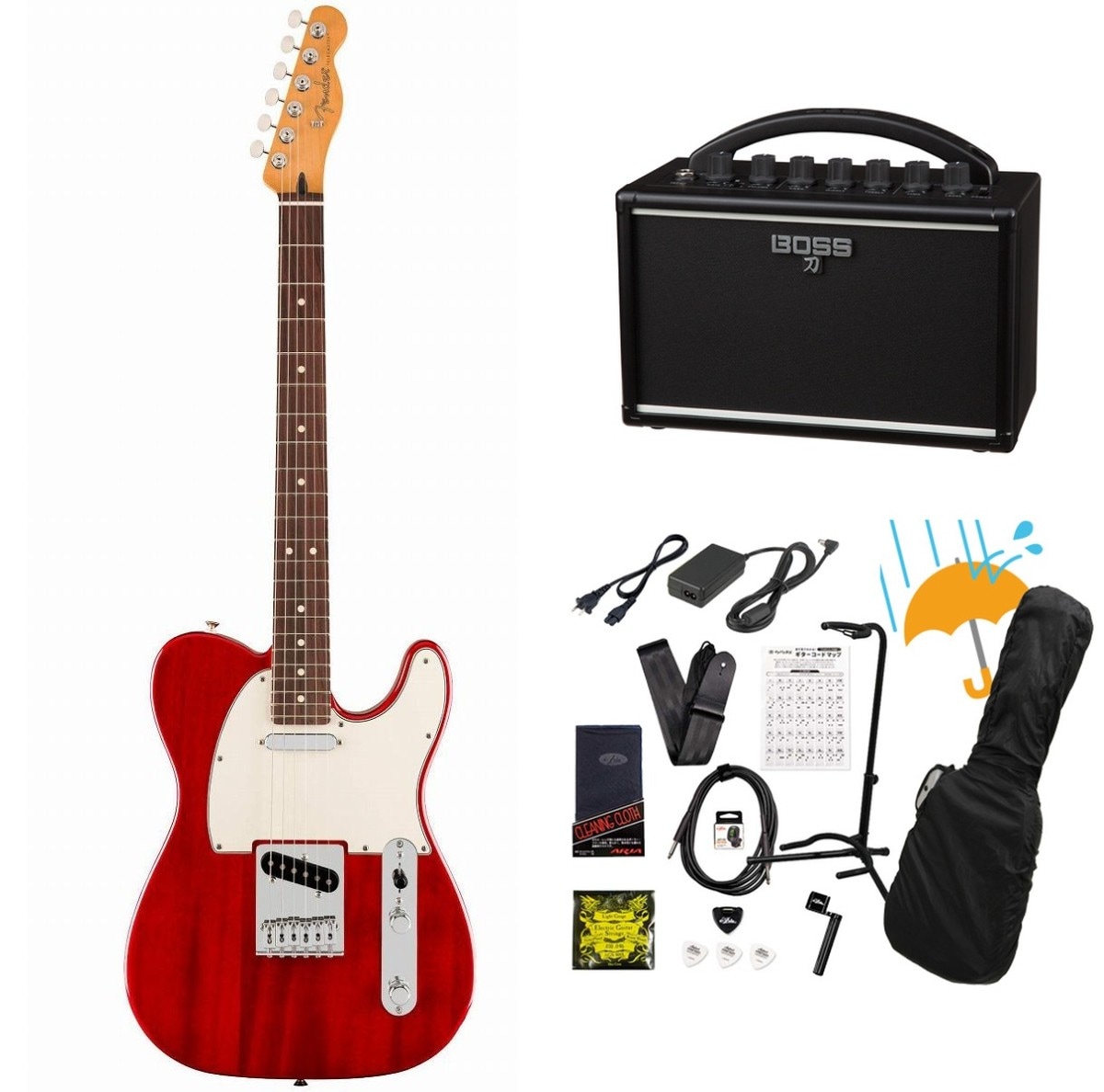 Fender / Player II Telecaster Rosewood FB Transparent Cherry Chambered Mahogany  BOSS KATANA MINI アンプ付き13点セット！