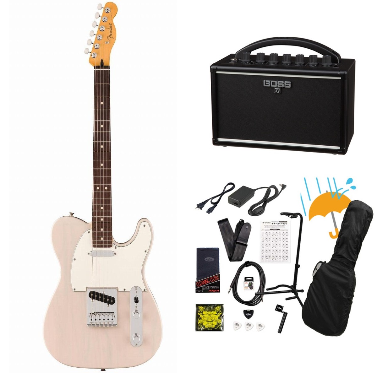 Fender / Player II Telecaster Rosewood FB White Blonde Chambered Ash  BOSS KATANA MINI アンプ付き13点セット！