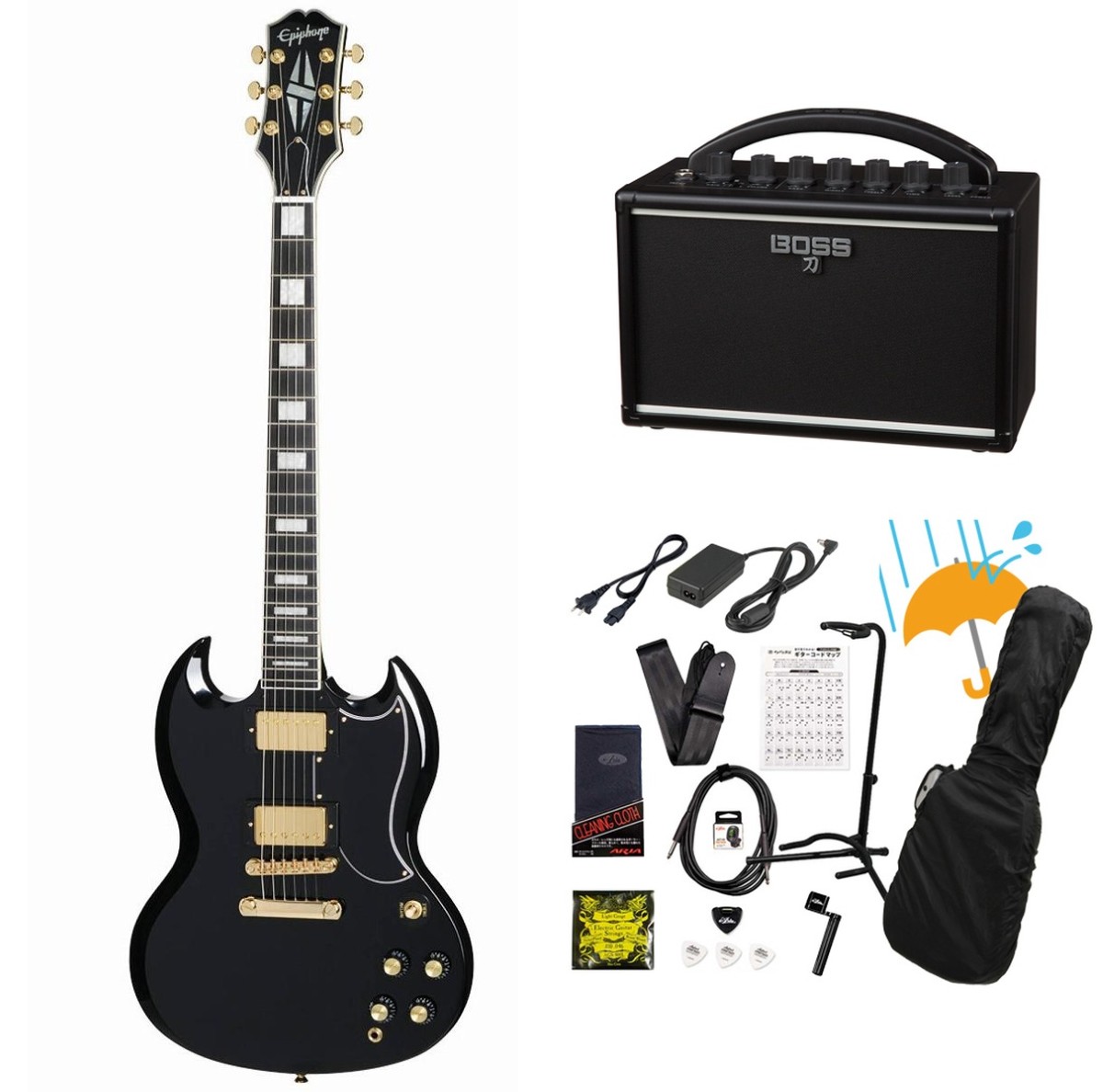 Epiphone / Inspired by Gibson SG Custom Ebony エピフォン BOSS