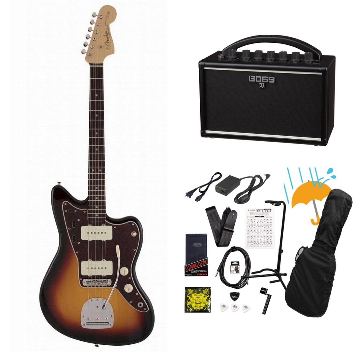 Fender / Made in Japan Traditional 60s Jazzmaster Rosewood FB 3-Color Sunburst   BOSS KATANA MINI アンプ付き13点セット！