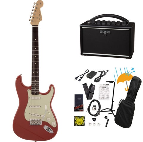 Fender / Made in Japan Traditional 60s Stratocaster Rosewood FB Fiesta Red  BOSS KATANA MINI アンプ付き13点セット！