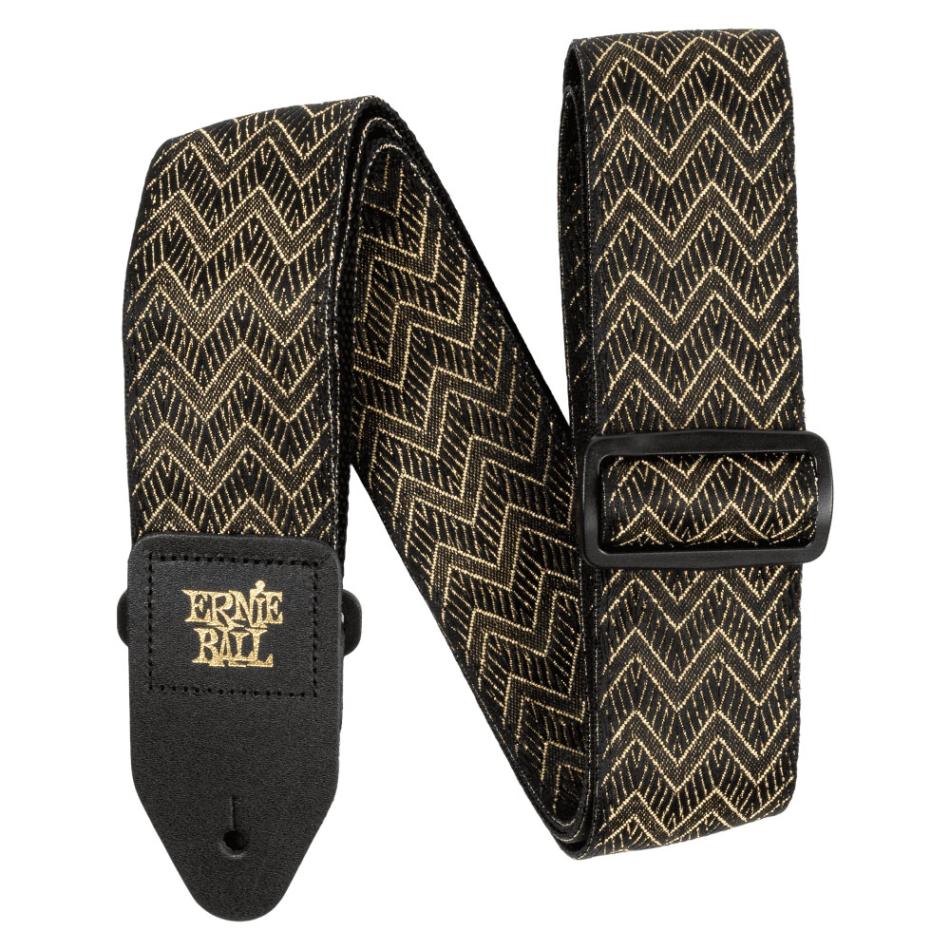 【バラ売り不可】カーシーカシマ　エンジョイ　ストライプ　ブラック　3点セット ERNIE BALL / EB5626 Classic Jacquard Strap ギターストラップ 【福岡