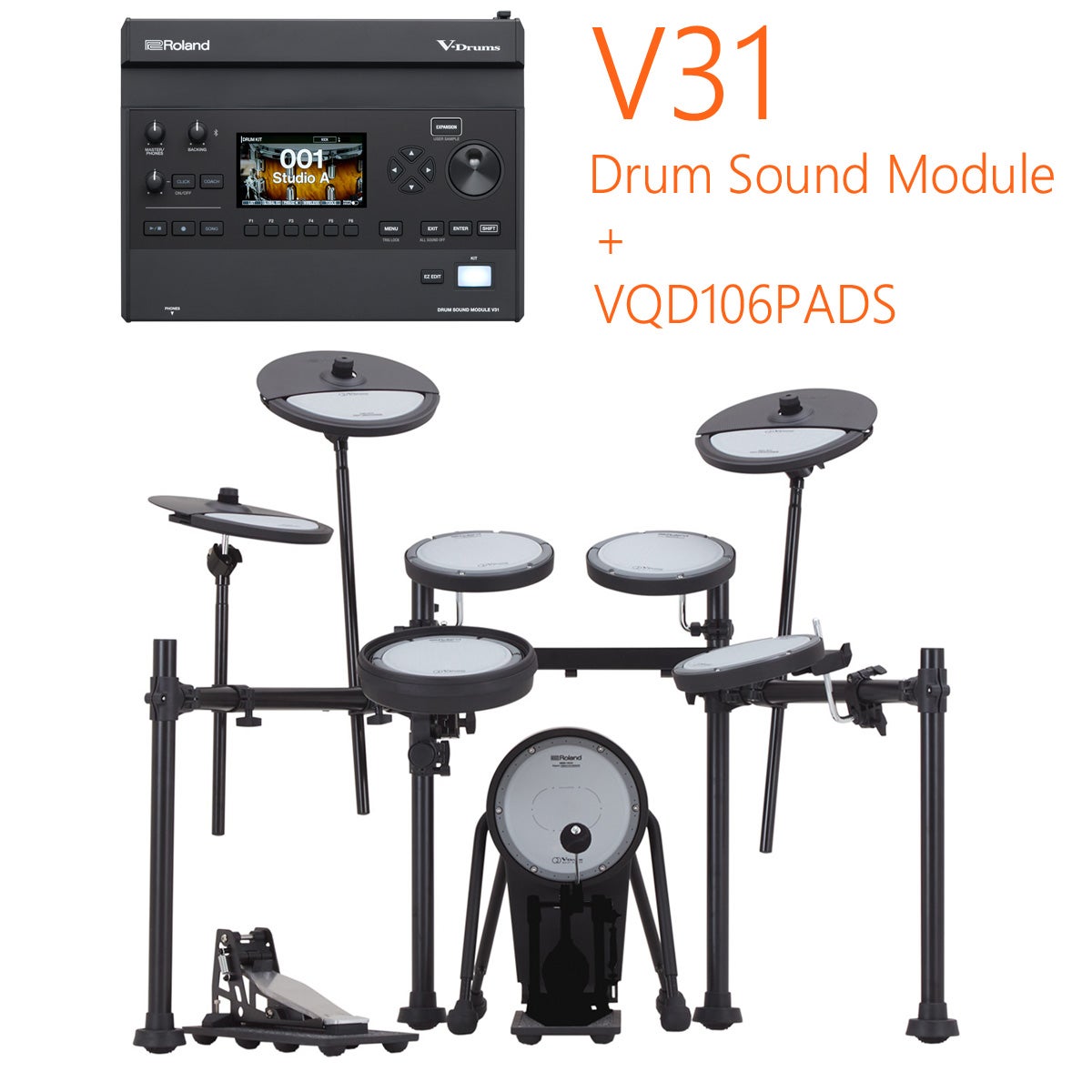 Roland / VQD106PADS + V31音源モジュールセット V-Drums Quiet Design