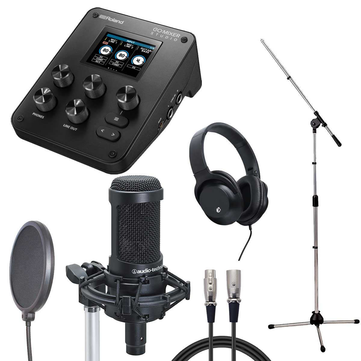 配信機器・PA機器・レコーディング機器 AT2035 Roland GO:MIXER STUDIO × audio-technica AT2035 【配信