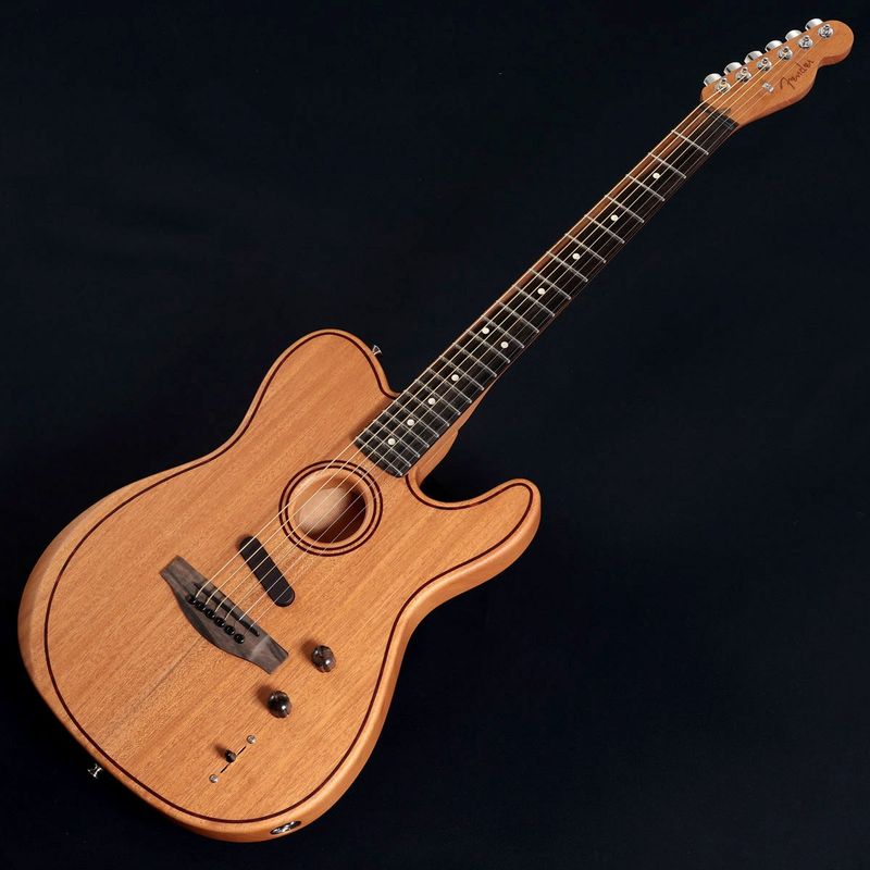 (スペシャルプライス)(実物画像) Fender / American Acoustasonic Telecaster All-Mahogany Ebony Natural (アウトレット特価)[2.15kg] フェンダー アコスタソニック エレアコ 【US253575A】【池袋店】
