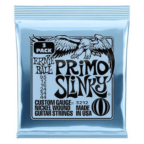 ERNiE BALL / P03212 3 Pack Primo Slinky Nickel Wound Electric Guitar Strings 9.5-44 Gauge 3セットパック 【福岡店】