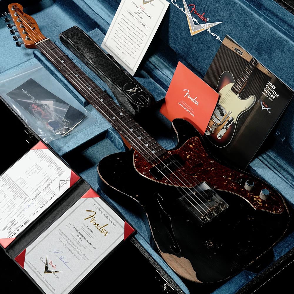 Fender Custom Shop / Master Built Telecaster Thinline Relic Black