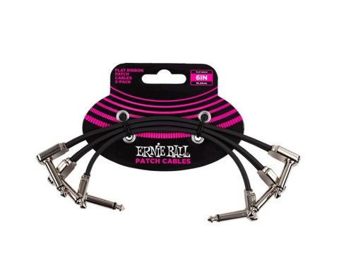 ERNiE BALL / 6221 Flat Ribbon Patch Cable 6inch Black 3-PACK【池袋