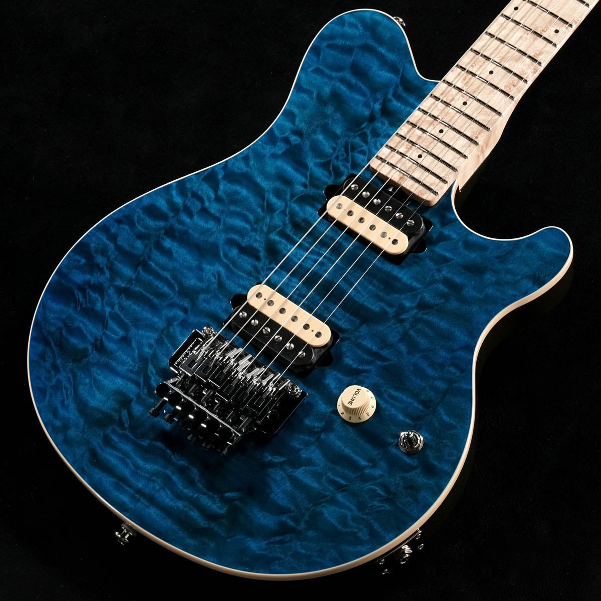 Music Man / Axis KID Limited Edition Trans Blue Quilt Top MH Brown