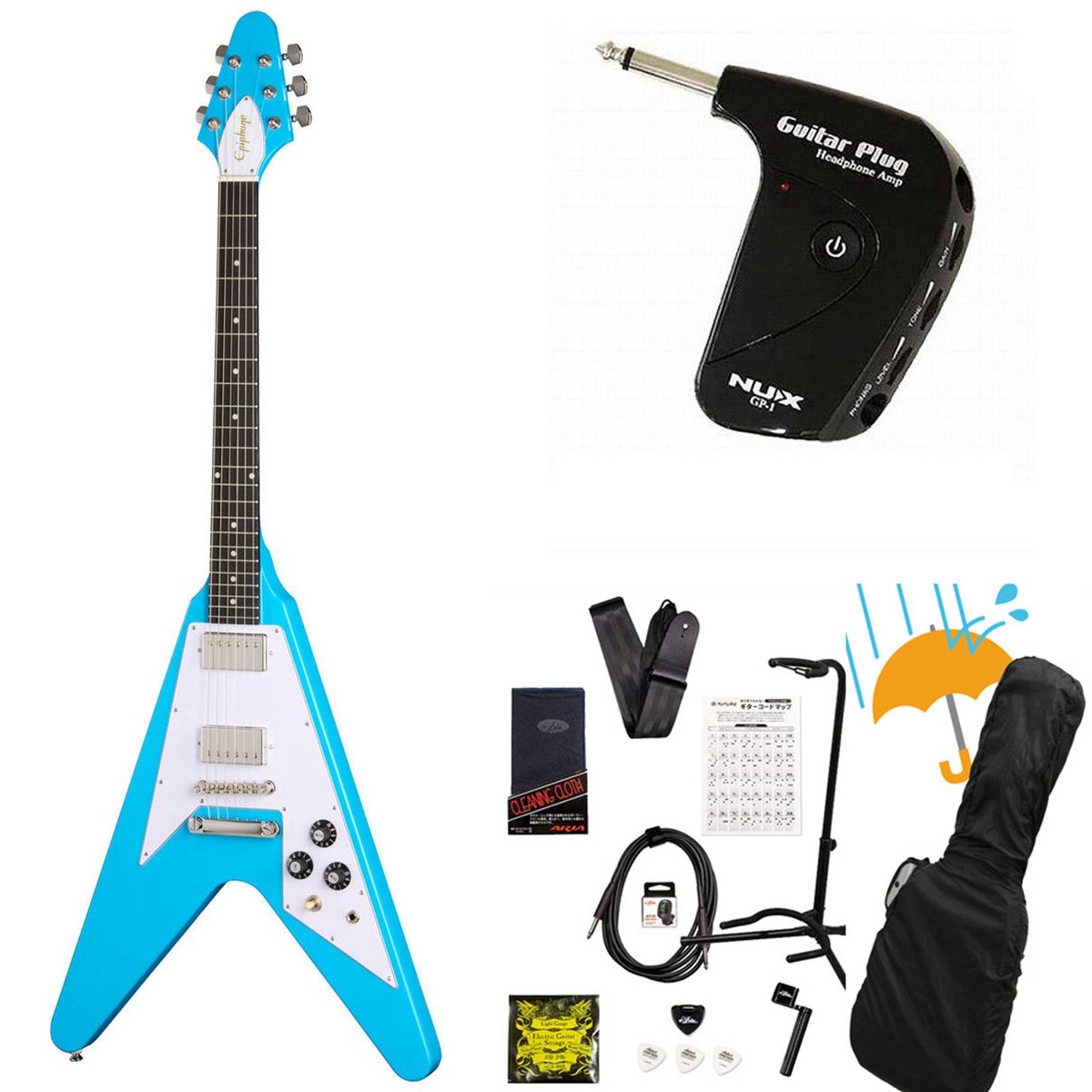 Epiphone Flying V エレキギター 本体 Epiphone / Inspired by Gibson Flying V 70s Maui Blue エピフォン GP