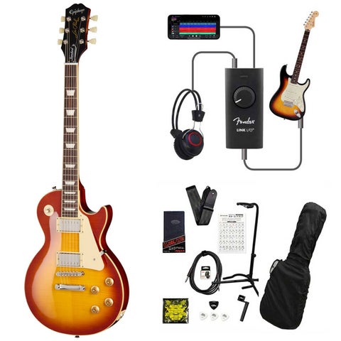 Epiphone / Inspired by Gibson Les Paul Standard 50s Figured Washed Cherry Sunburst エピフォン 録音＆セッションで上達！Fender Link I/O付き13点セット