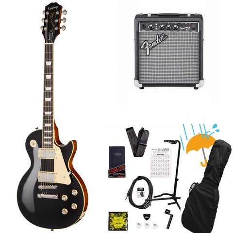 Epiphone / Inspired by Gibson Les Paul Standard 60s Ebony エピフォン Fender 10Wアンプ付属エレキギター初心者セットR