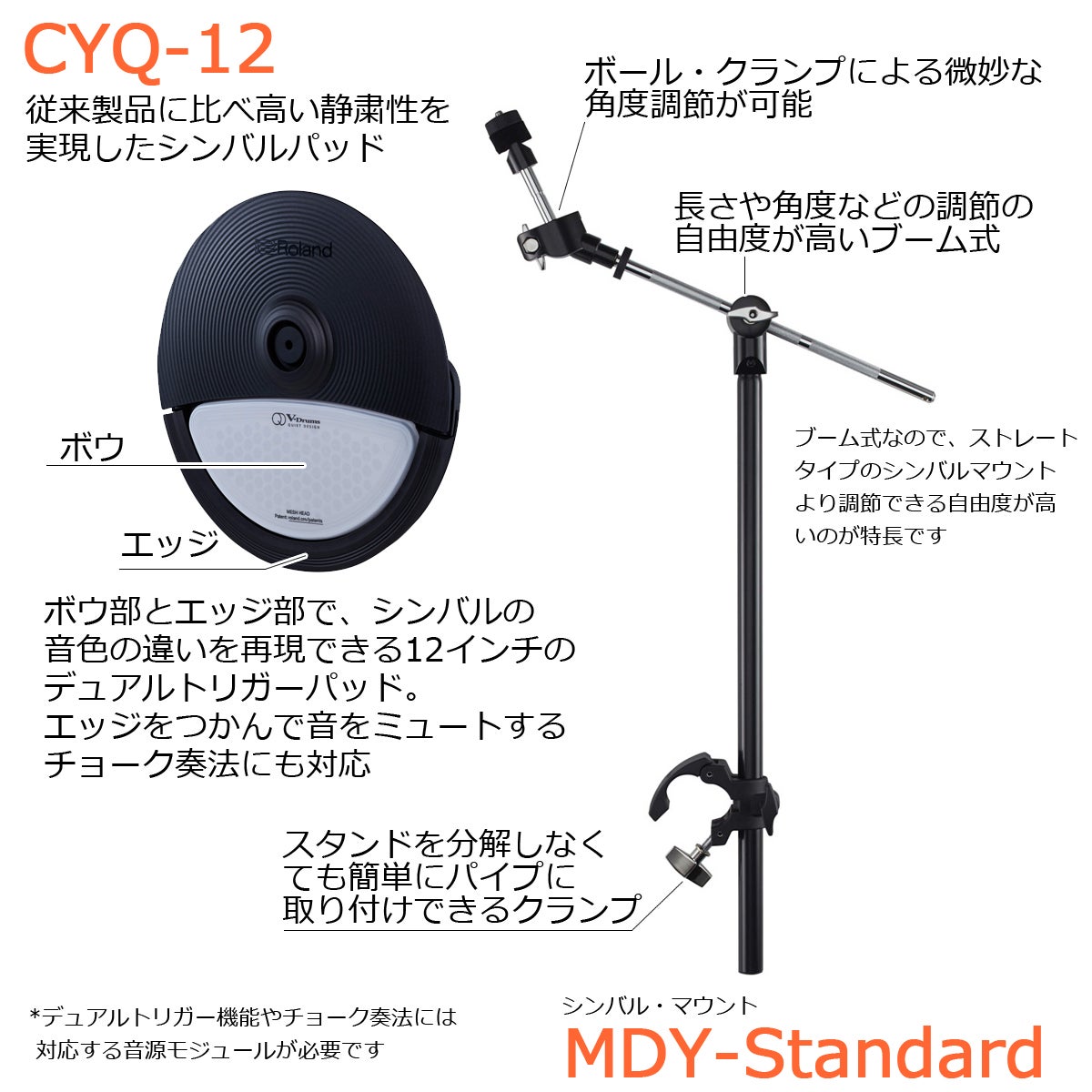 Roland / VQD106 3シンバル拡張キット PEARLツインペダルと純正イスを