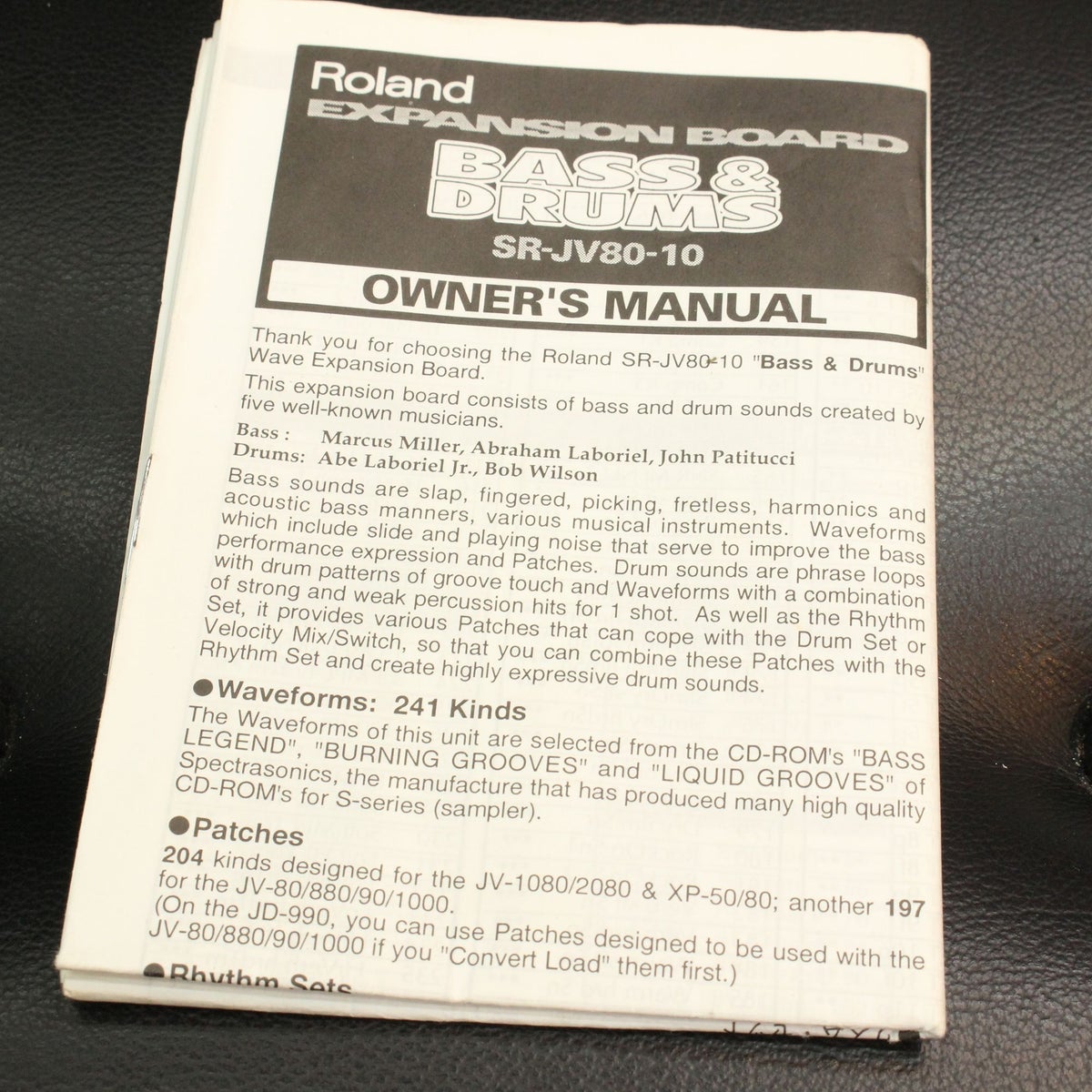 中古】 ROLAND / SR-JV80-10 BASS AND DRUM 【キーボードマート新宿