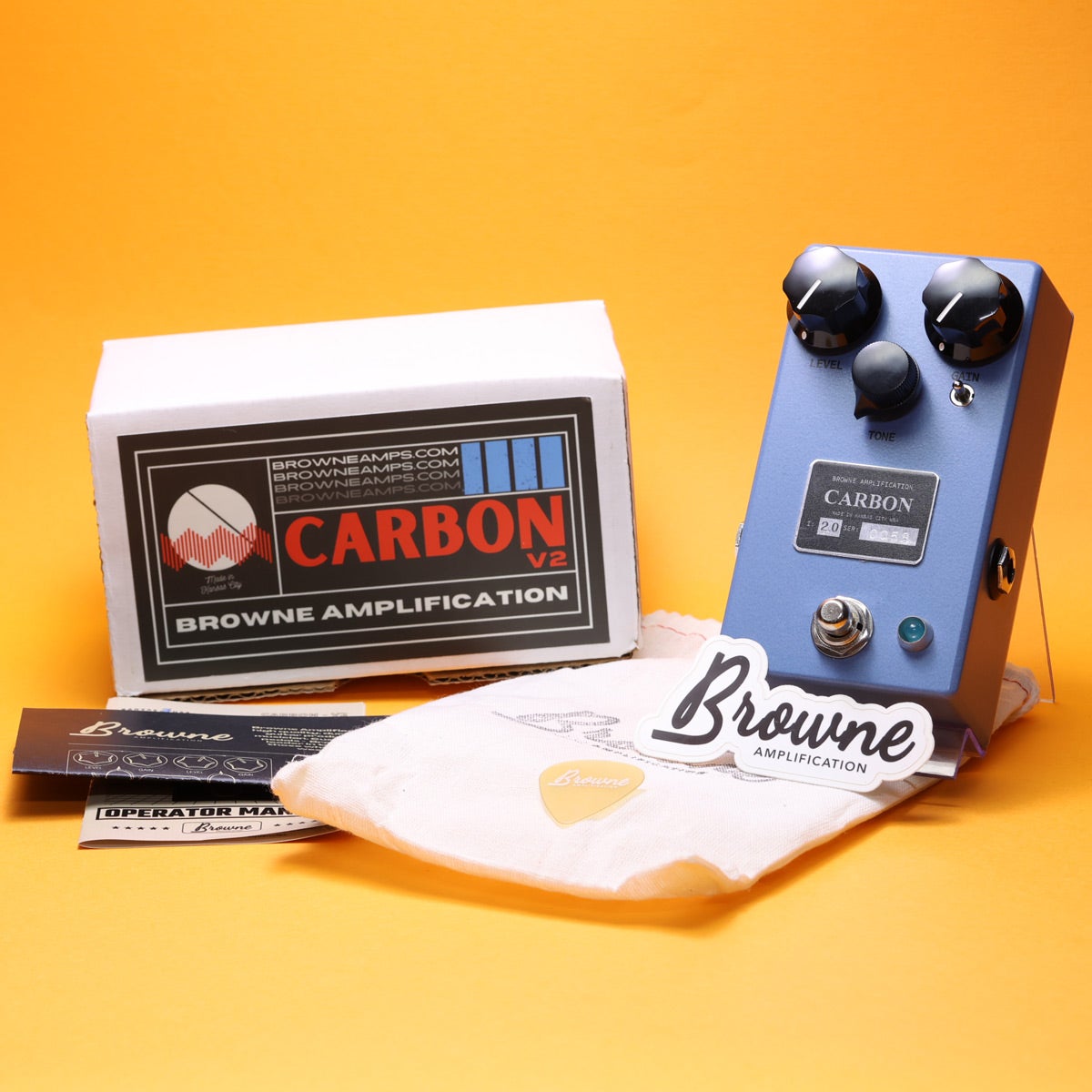 【美品　付属品完備】BROWNE AMPLIFICATION CARBON V2 中古】BROWNE AMPLIFICATION / Carbon V2 Pedal SkyBlue 【福岡店