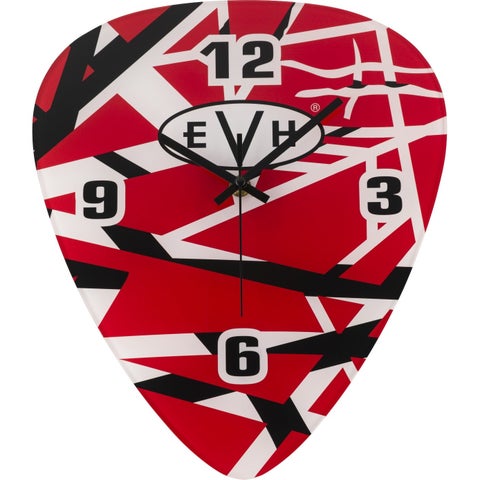 EVH / Pick Shape Clock Red/White/Black Stripes イーブイエイチ [壁掛け時計]