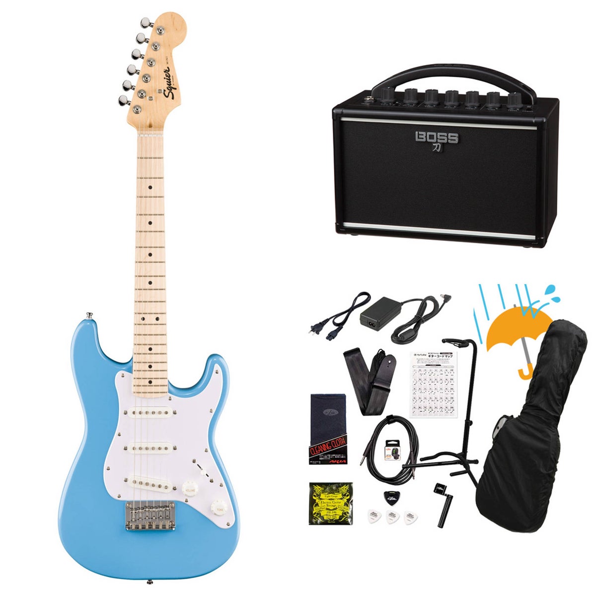 Squier by Fender / Mini Stratocaster Maple Fingerboard White