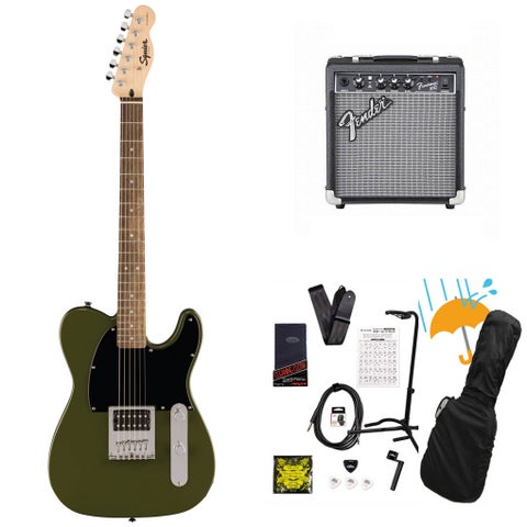Squier by Fender / Squier Sonic Esquire H Laurel Fingerboard Black Pickguard Olive Fender 10Wアンプ付属エレキギター初心者セットR