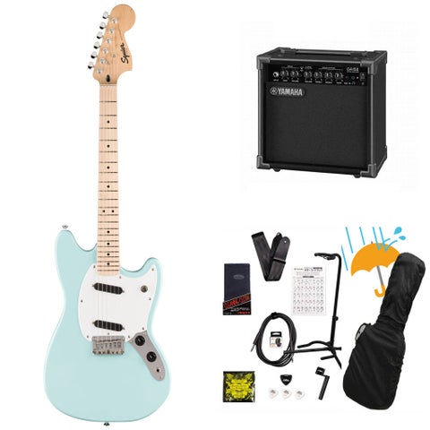 Squier by Fender / Squier Sonic Mustang Maple Fingerboard White Pickguard Daphne Blue YAMAHA GA15IIアンプ付属初心者セットR