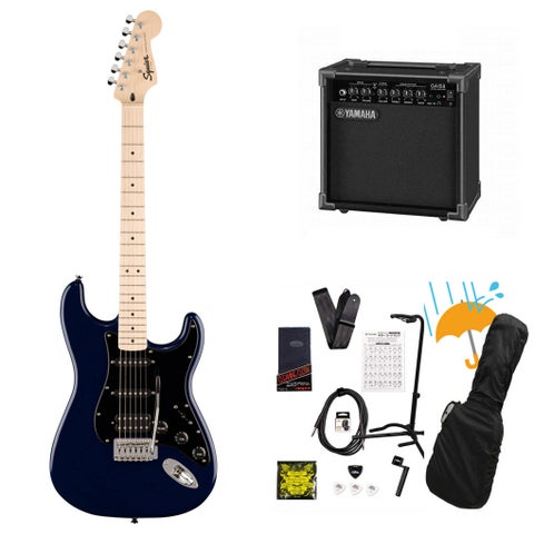 Squier by Fender / Squier Sonic Stratocaster HSS Maple Fingerboard Black Pickguard Midnight Blue YAMAHA GA15IIアンプ付属初心者セットR