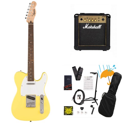 Squier by Fender / Squier Sonic Telecaster Laurel Fingerboard White Pickguard Canary Yellow Marshall MG10アンプ付属エレキギター初心者セットR