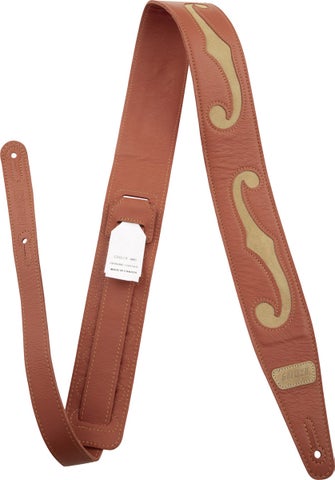 Gretsch / Gretsch F-Holes Leather Strap Orange and Tan 3