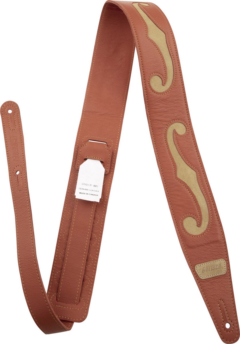 Gretsch / Gretsch F-Holes Leather Strap Orange and Tan 3
